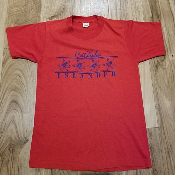 Nos Vintage Catawba Islander T Shirt S 80s Single Stitch Ohio Beach Surf Tee - Picture 3 of 6